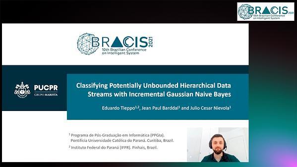 Classifying Potentially Unbounded Hierarchical Data Streams with Incremental Gaussian Naive Bayes