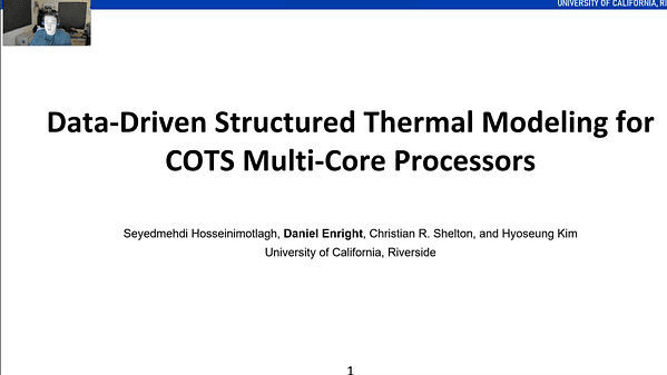Data-Driven Structured Thermal Modeling for COTS Multi-Core Processors