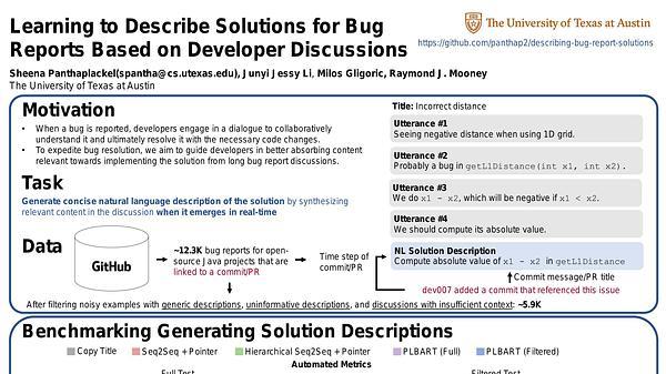 Learning to Describe Solutions for Bug Reports Based on Developer Discussions
