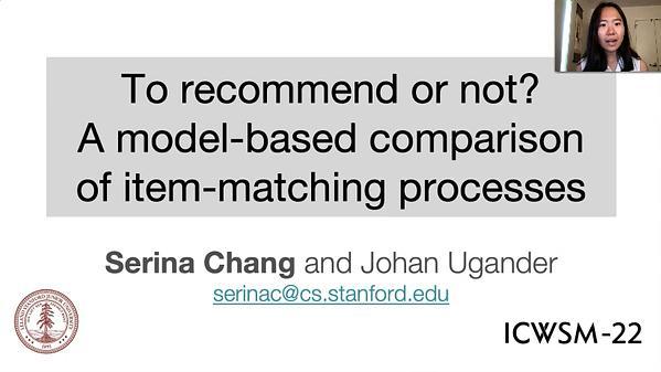 To Recommend or Not? A Model-Based Comparison of Item-Matching Processes