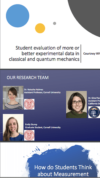 Student evaluation of more or better experimental data in classical and quantum mechanics - Poster
