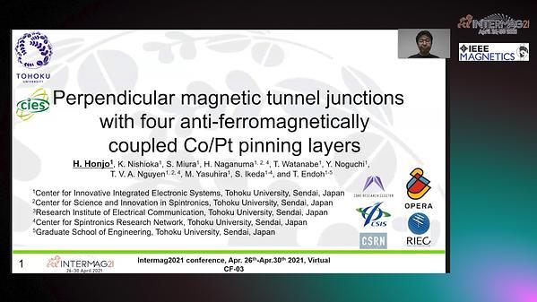  Perpendicular magnetic tunnel junctions with reference layer based on four anti-ferromagnetically coupled Co/Pt layers