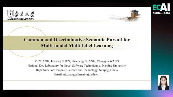 Common and Discriminative Semantic Pursuit for Multi-modal Multi-label Learning