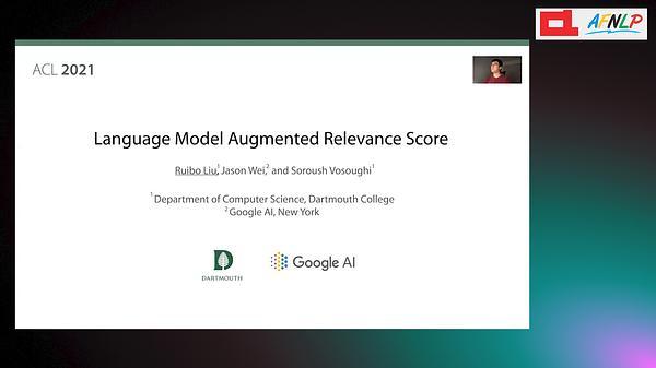 Language Model Augmented Relevance Score