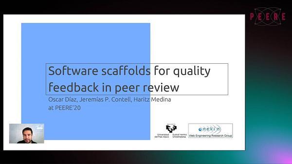 Software scaffolds for quality feedback in peer review