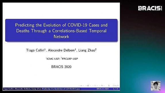 Predicting the Evolution of COVID-19 Cases and Deaths Through a Correlations-Based Temporal Network