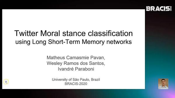 Twitter Moral Stance Classification using Long Short-Term Memory Networks