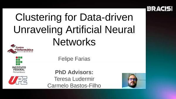 Clustering for Data-driven Unraveling Artificial Neural Networks