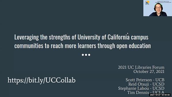 Leveraging the Strengths of University of California Campus Communities to Reach More Learners Through Open Education