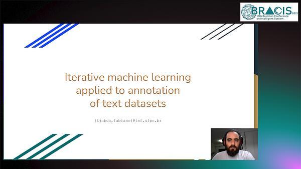 Iterative machine learning applied to annotation of text datasets