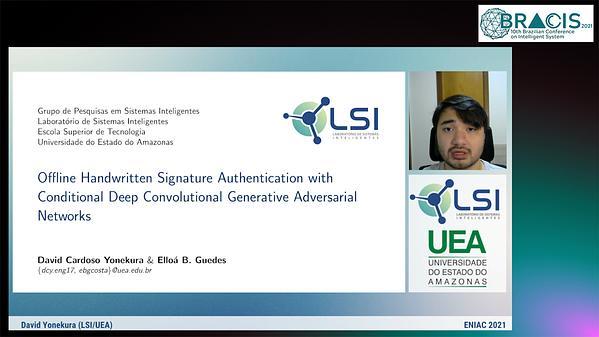 Offline Handwritten Signature Authentication with Conditional Deep Convolutional Generative Adversarial Networks