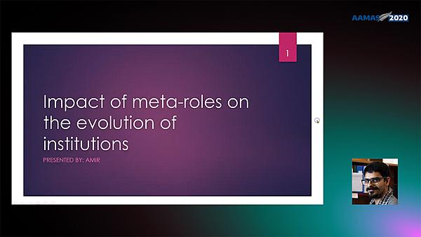 Impact of meta-roles on the evolution of institutions