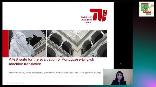 A test-suite for the evaluation of Portuguese-English machine translations