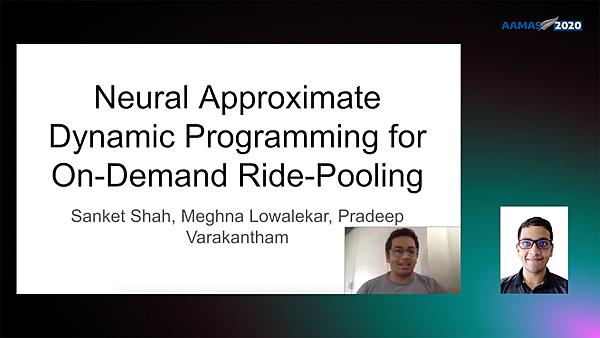 Neural Approximate Dynamic Programming for On-Demand Ride-Pooling
