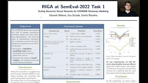 RIGA at SemEval-2022 Task 1: Scaling Recurrent Neural Networks for CODWOE Dictionary Modeling