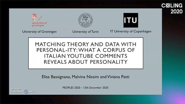 Matching Theory and Data with Personal-ITY: What a Corpus of Italian YouTube Comments Reveals About Personality