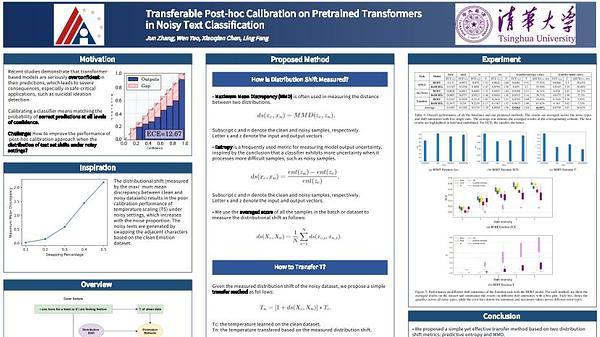 Transferable Post-hoc Calibration on Pretrained Transformers in Noisy Text Classification