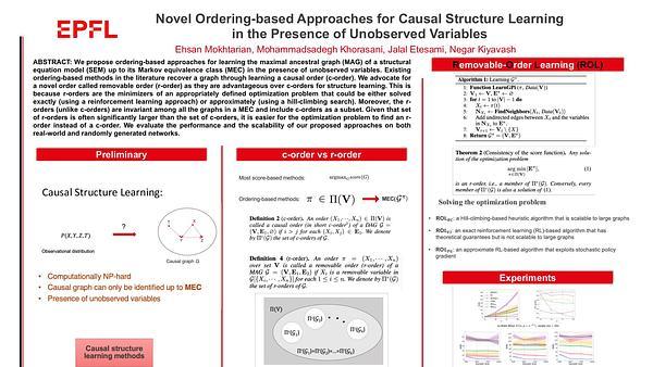 Novel Ordering-based Approaches for Causal Structure Learning in the Presence of Unobserved Variables