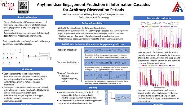 Anytime User Engagement Prediction in Information Cascades for Arbitrary Observation Periods