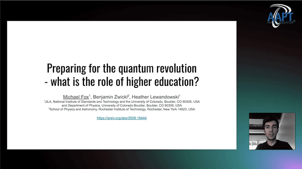 Preparing for the quantum revolution - what is the role of higher education?
